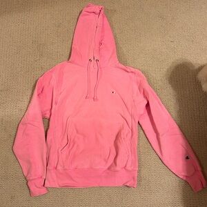 Bright pink Champion hoodie small